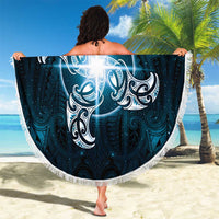 New Zealand Matariki Waita Beach Blanket Maori Moko Dark Blue Galaxy LT05 - Polynesian Pride