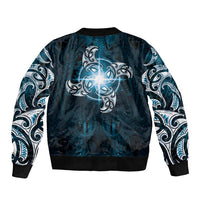 New Zealand Matariki Waita Bomber Jacket Maori Moko Dark Blue Galaxy LT05 - Polynesian Pride