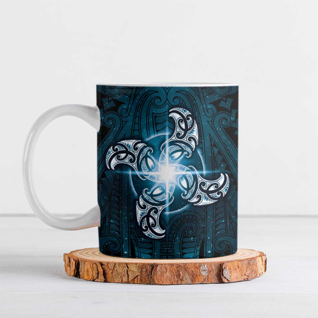 New Zealand Matariki Waita Ceramic Mug Maori Moko Dark Blue Galaxy LT05 Blue - Polynesian Pride