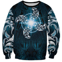 New Zealand Matariki Waita Sweatshirt Maori Moko Dark Blue Galaxy LT05 Unisex Blue - Polynesian Pride