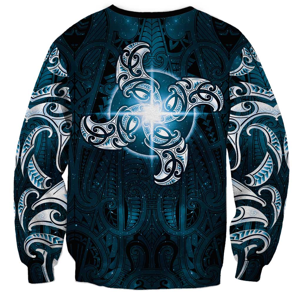 New Zealand Matariki Waita Sweatshirt Maori Moko Dark Blue Galaxy LT05 - Polynesian Pride