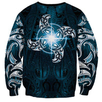 New Zealand Matariki Waita Sweatshirt Maori Moko Dark Blue Galaxy LT05 - Polynesian Pride