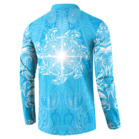 New Zealand Matariki Waiti Button Sweatshirt Maori Moko Cyan Galaxy LT05 - Polynesian Pride
