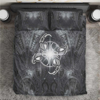 New Zealand Matariki Ururangi Bedding Set Maori Moko Grey Galaxy LT05 Grey - Polynesian Pride