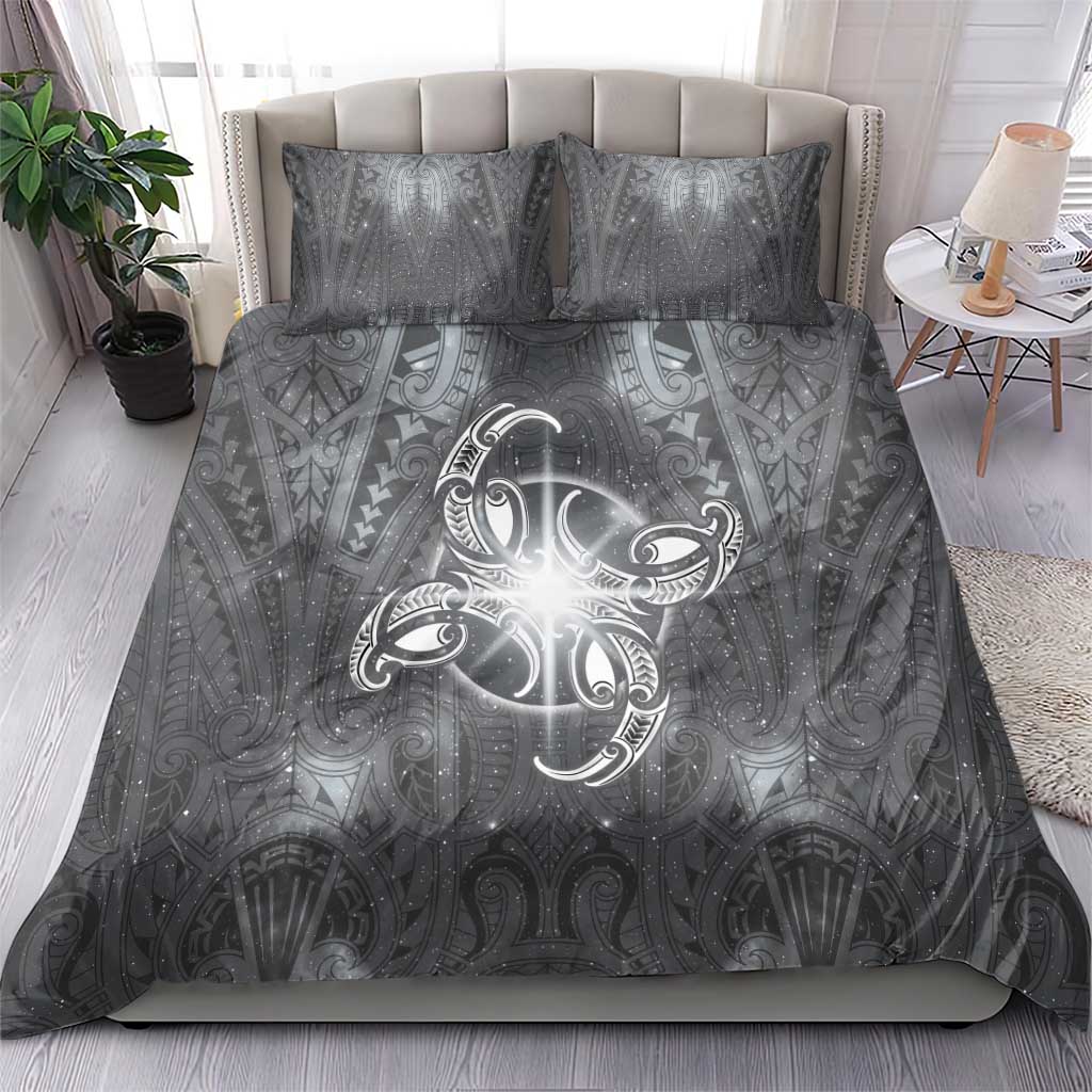 New Zealand Matariki Ururangi Bedding Set Maori Moko Grey Galaxy LT05 - Polynesian Pride