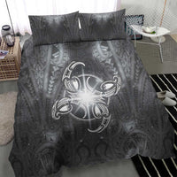 New Zealand Matariki Ururangi Bedding Set Maori Moko Grey Galaxy LT05 - Polynesian Pride