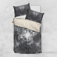 New Zealand Matariki Ururangi Bedding Set Maori Moko Grey Galaxy LT05 US Twin 172cm x 218cm Grey - Polynesian Pride
