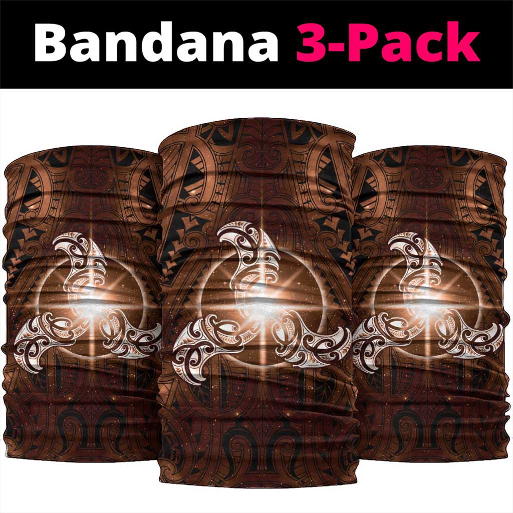 New Zealand Matariki Tupuanuku Neck Gaiter Maori Moko Brown Galaxy LT05 package One Size: 25*50cm Brown - Polynesian Pride