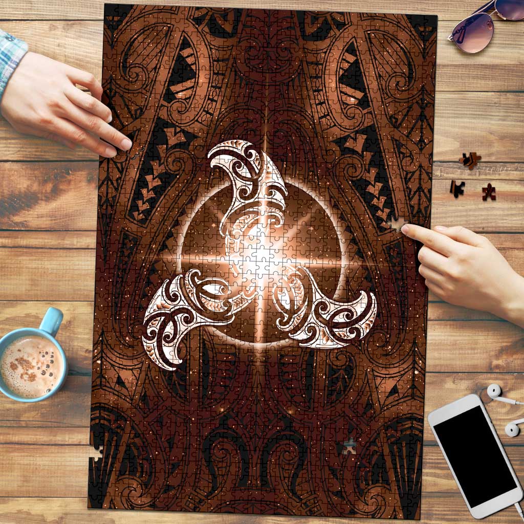 New Zealand Matariki Tupuanuku Puzzle Maori Moko Brown Galaxy LT05 Brown - Polynesian Pride