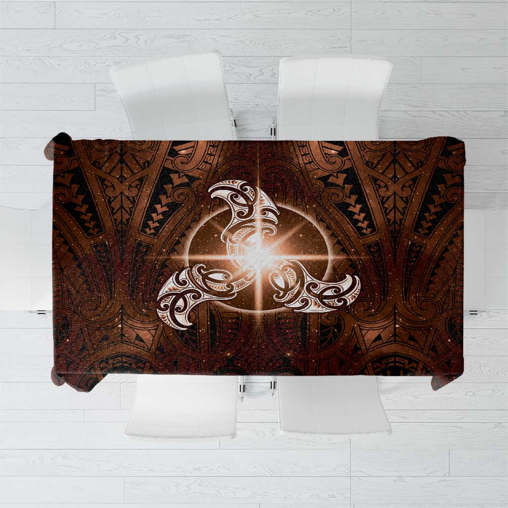 New Zealand Matariki Tupuanuku Tablecloth Maori Moko Brown Galaxy LT05 Brown - Polynesian Pride