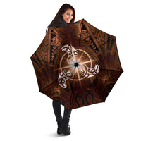 New Zealand Matariki Tupuanuku Umbrella Maori Moko Brown Galaxy LT05 - Polynesian Pride