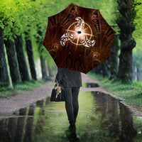 New Zealand Matariki Tupuanuku Umbrella Maori Moko Brown Galaxy LT05 - Polynesian Pride