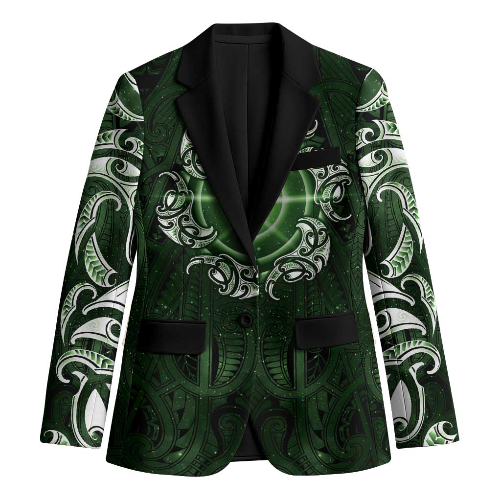 New Zealand Matariki Tupuarangi Blazer Maori Moko Green Galaxy LT05 Unisex Green - Polynesian Pride