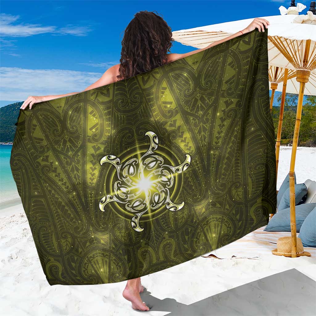 New Zealand Matariki Hiwaiterangi Sarong Maori Moko Yellow Galaxy LT05 One Size 44 x 66 inches Yellow - Polynesian Pride