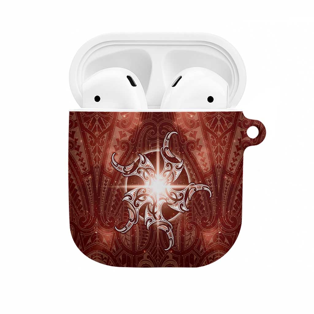 New Zealand Matariki Pohutukawa AirPods Case Maori Moko Red Galaxy LT05 Red - Polynesian Pride