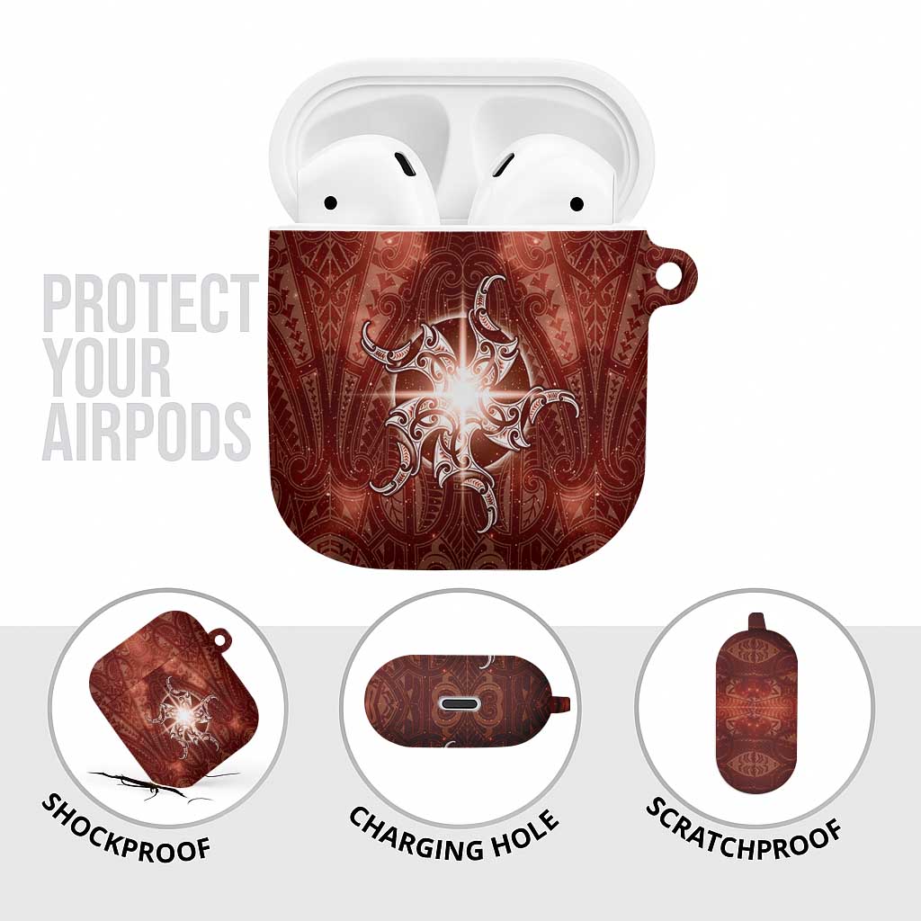 New Zealand Matariki Pohutukawa AirPods Case Maori Moko Red Galaxy LT05 - Polynesian Pride