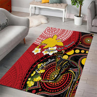 Papua New Guinea And Australia Aboriginal Area Rug Bird Of Paradise And Kangaroo Together LT05 - Polynesian Pride