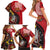 Papua New Guinea And Australia Aboriginal Family Matching Short Sleeve Bodycon Dress and Hawaiian Shirt Bird Of Paradise And Kangaroo Together