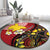 Papua New Guinea And Australia Aboriginal Round Carpet Bird Of Paradise And Kangaroo Together