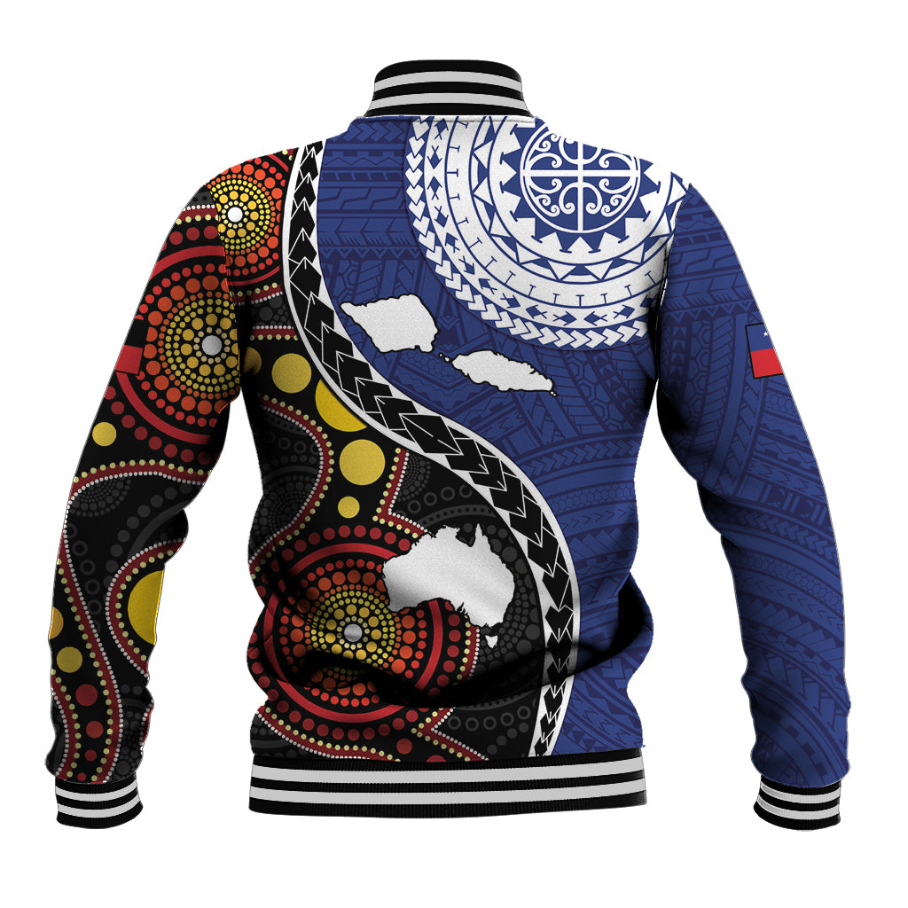 Samoa And Australia Together Baseball Jacket Aboriginal Mix Polynesian LT05 - Polynesian Pride