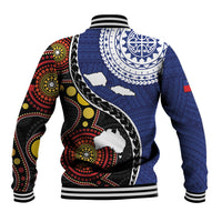 Samoa And Australia Together Baseball Jacket Aboriginal Mix Polynesian LT05 - Polynesian Pride