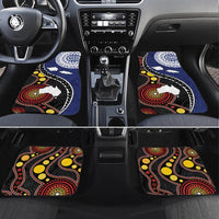 Samoa And Australia Together Car Mats Aboriginal Mix Polynesian LT05 Set 4pcs Blue - Polynesian Pride
