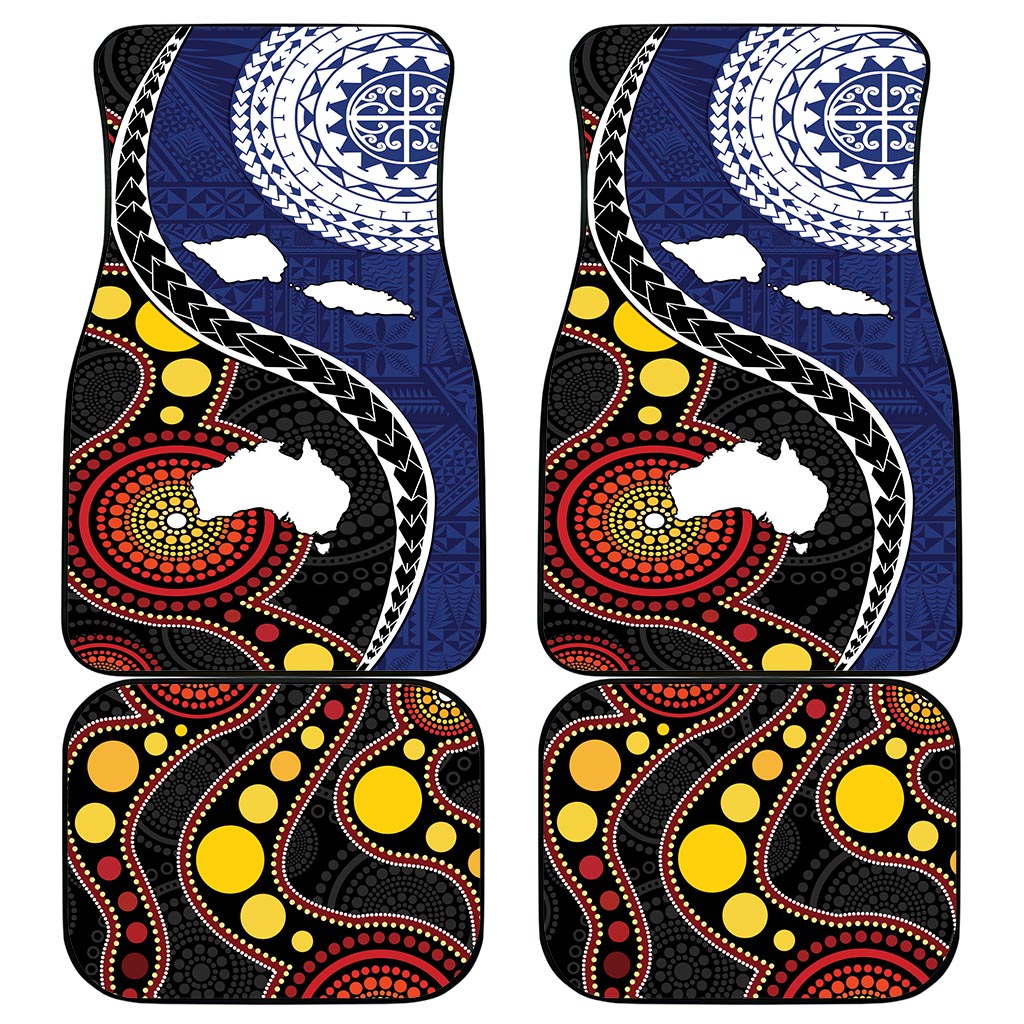 Samoa And Australia Together Car Mats Aboriginal Mix Polynesian LT05 - Polynesian Pride