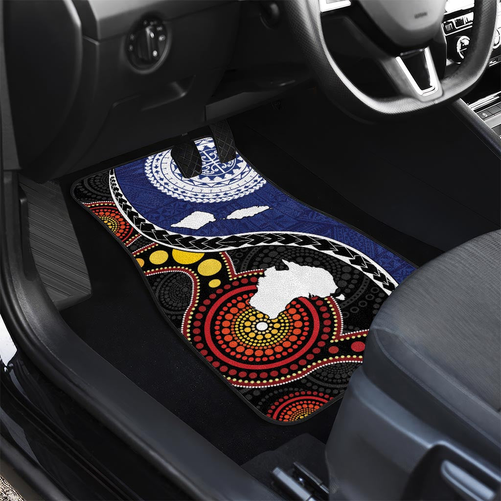 Samoa And Australia Together Car Mats Aboriginal Mix Polynesian LT05 - Polynesian Pride