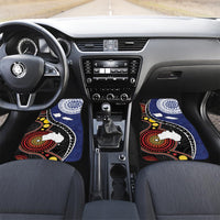 Samoa And Australia Together Car Mats Aboriginal Mix Polynesian LT05 Set 2pcs - Front Blue - Polynesian Pride
