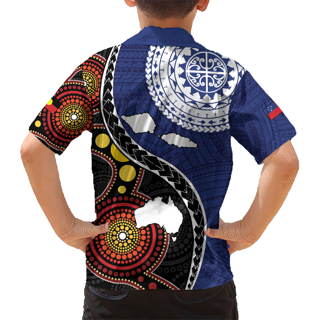Samoa And Australia Together Kid Hawaiian Shirt Aboriginal Mix Polynesian LT05 - Polynesian Pride