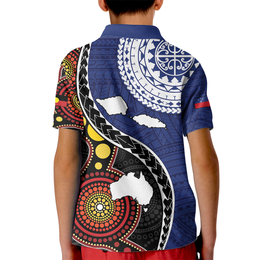 Samoa And Australia Together Kid Polo Shirt Aboriginal Mix Polynesian LT05 - Polynesian Pride