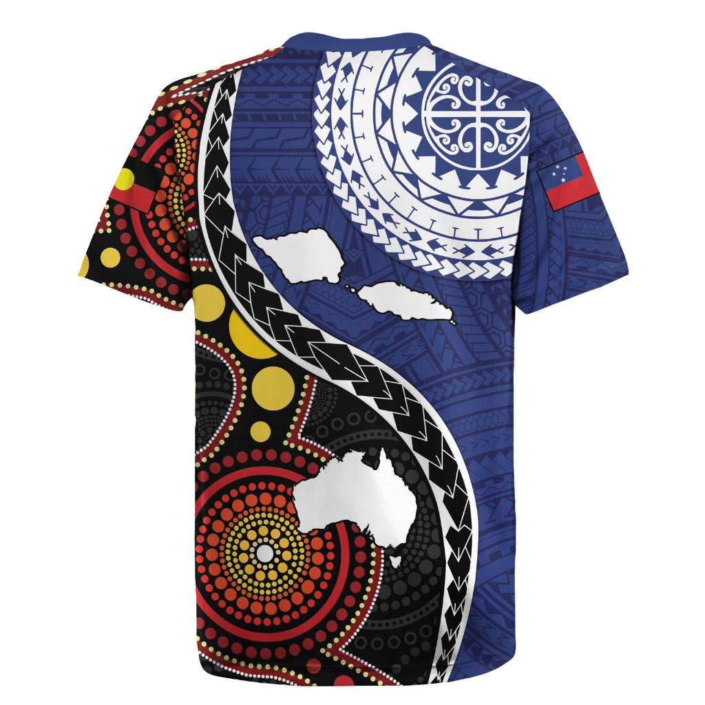 Samoa And Australia Together Rugby Jersey Aboriginal Mix Polynesian LT05 - Polynesian Pride