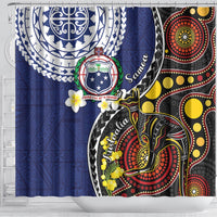 Samoa And Australia Together Shower Curtain Aboriginal Mix Polynesian LT05 - Polynesian Pride