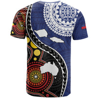 Samoa And Australia Together T Shirt Aboriginal Mix Polynesian LT05 - Polynesian Pride