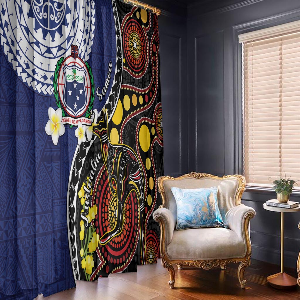 Samoa And Australia Together Window Curtain Aboriginal Mix Polynesian LT05 - Polynesian Pride