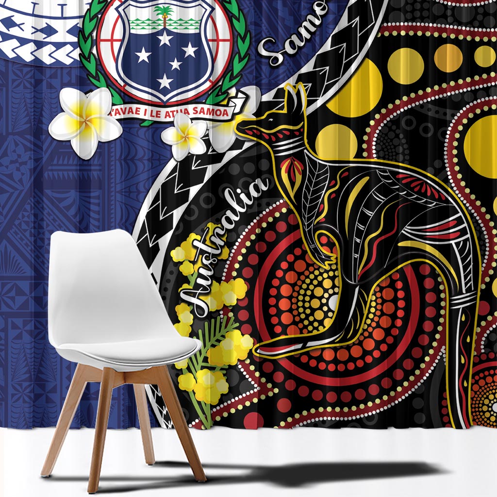 Samoa And Australia Together Window Curtain Aboriginal Mix Polynesian LT05 - Polynesian Pride