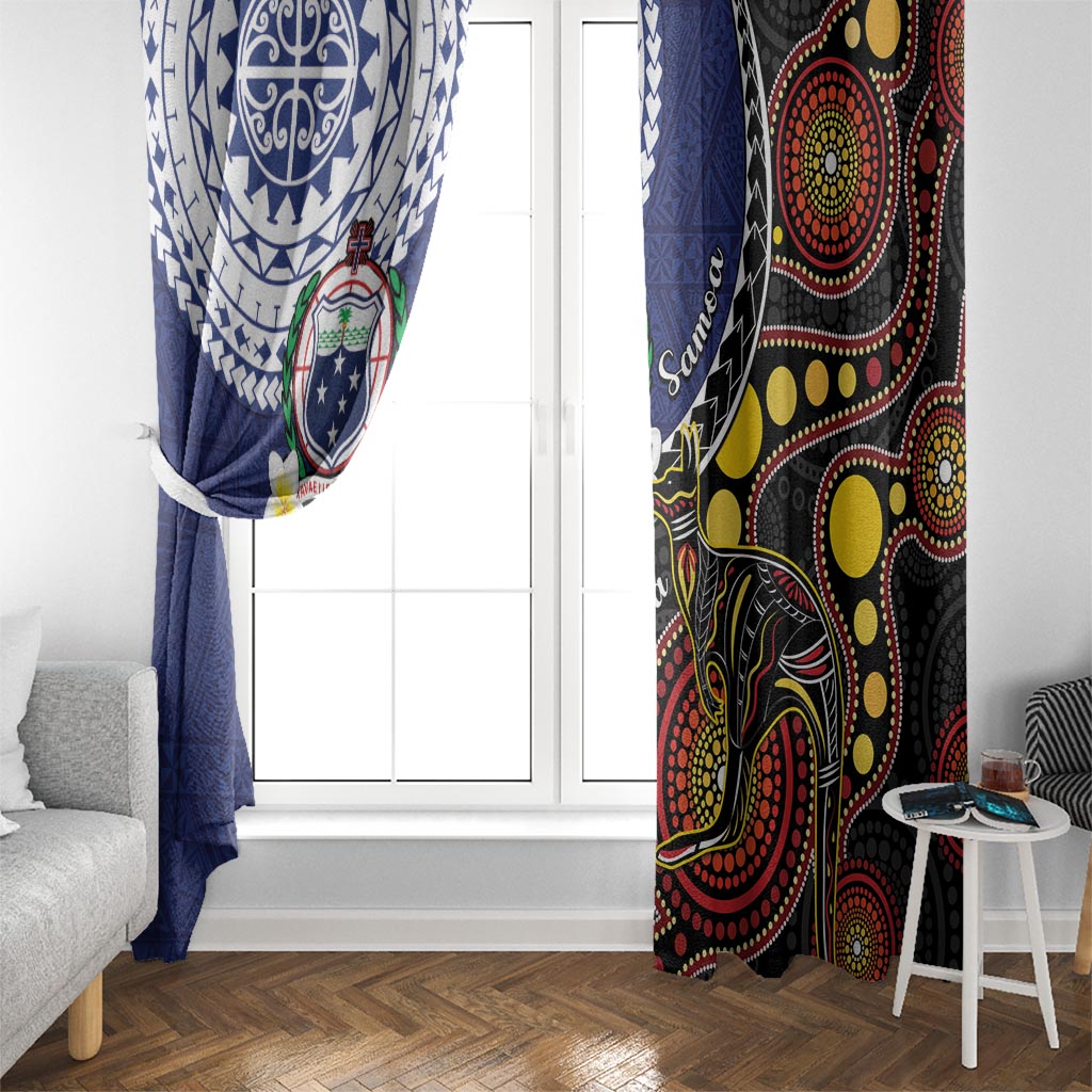 Samoa And Australia Together Window Curtain Aboriginal Mix Polynesian LT05 - Polynesian Pride