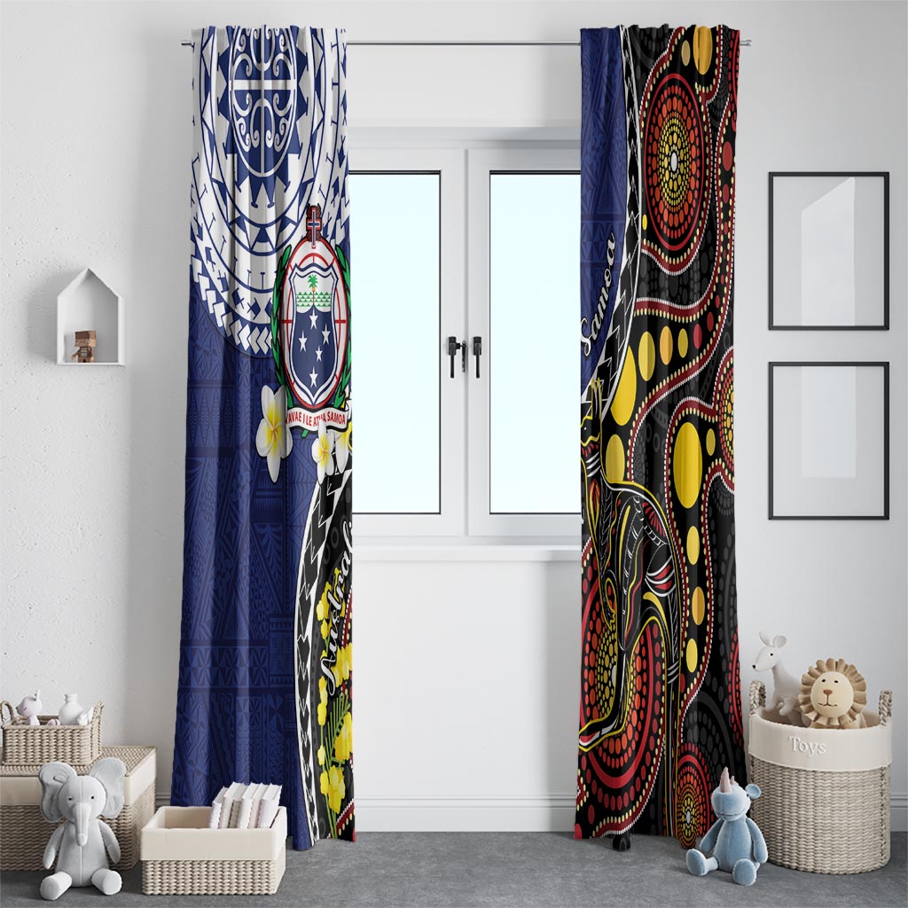 Samoa And Australia Together Window Curtain Aboriginal Mix Polynesian LT05 - Polynesian Pride