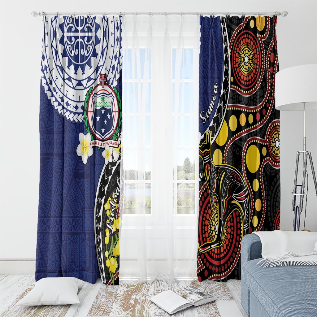 Samoa And Australia Together Window Curtain Aboriginal Mix Polynesian LT05 - Polynesian Pride