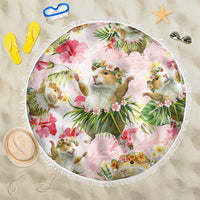 Hawaii Guinea Hula Pig Beach Blanket Funny Tropical Style LT05 One Size 150cm Pink - Polynesian Pride
