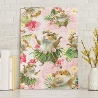 Hawaii Guinea Hula Pig Canvas Wall Art Funny Tropical Style LT05 Without Frame Pink - Polynesian Pride
