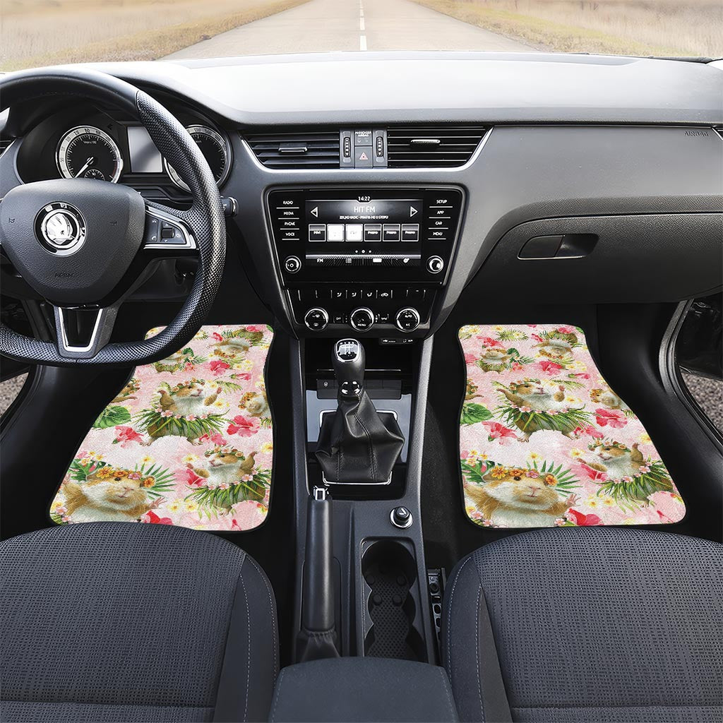 Hawaii Guinea Hula Pig Car Mats Funny Tropical Style LT05 Set 2pcs - Front Pink - Polynesian Pride