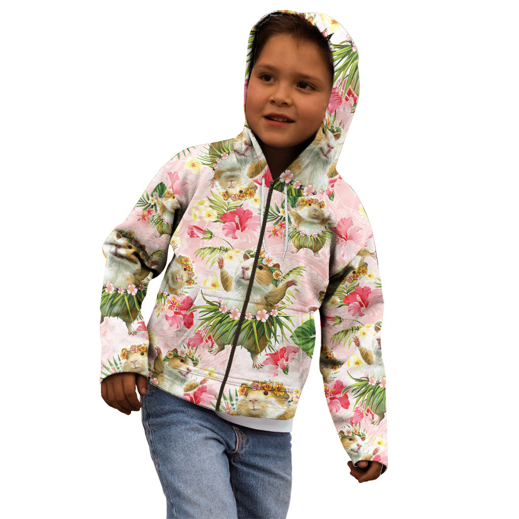 Hawaii Guinea Hula Pig Kid Hoodie Funny Tropical Style LT05 - Polynesian Pride
