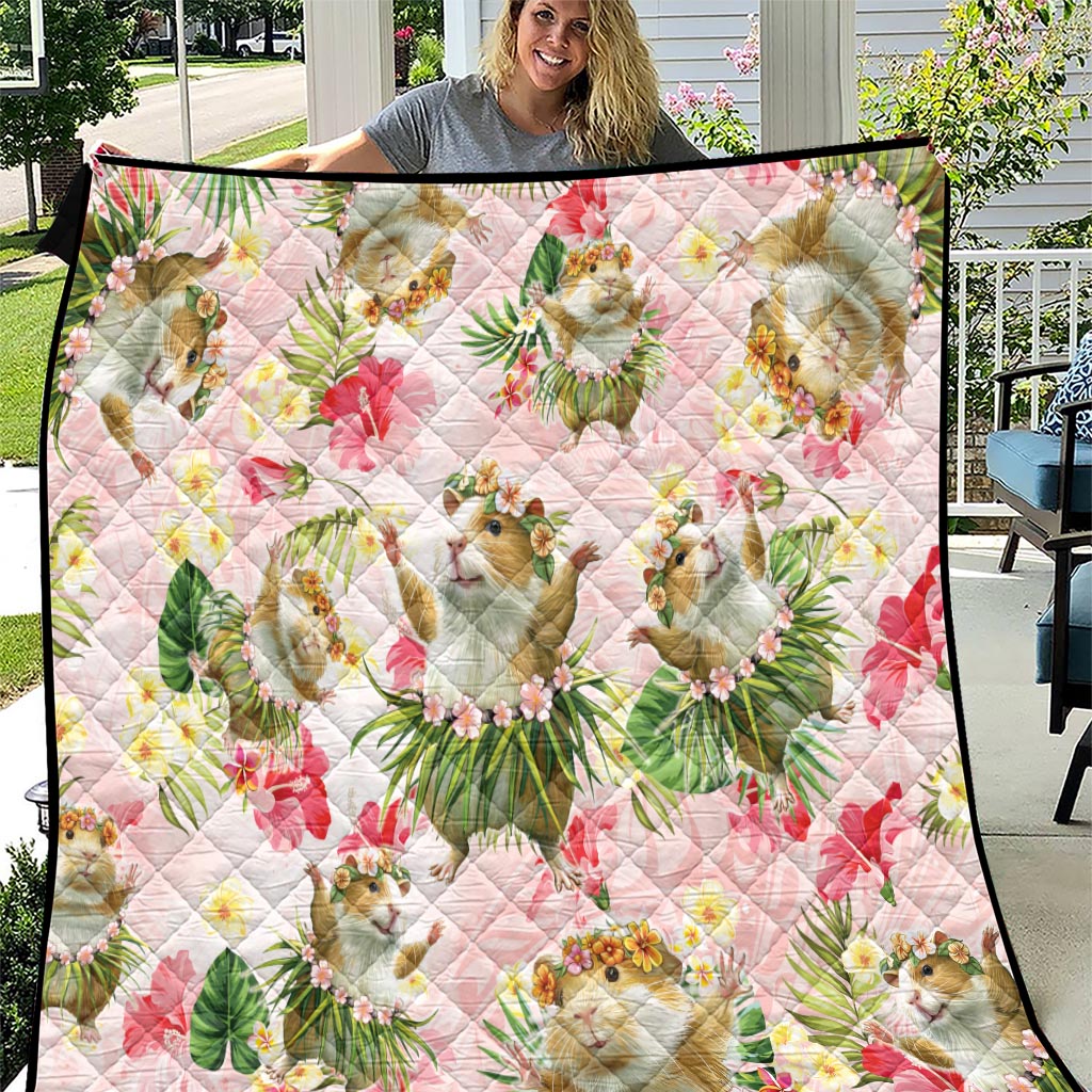 Hawaii Guinea Hula Pig Quilt Funny Tropical Style LT05 Pink - Polynesian Pride