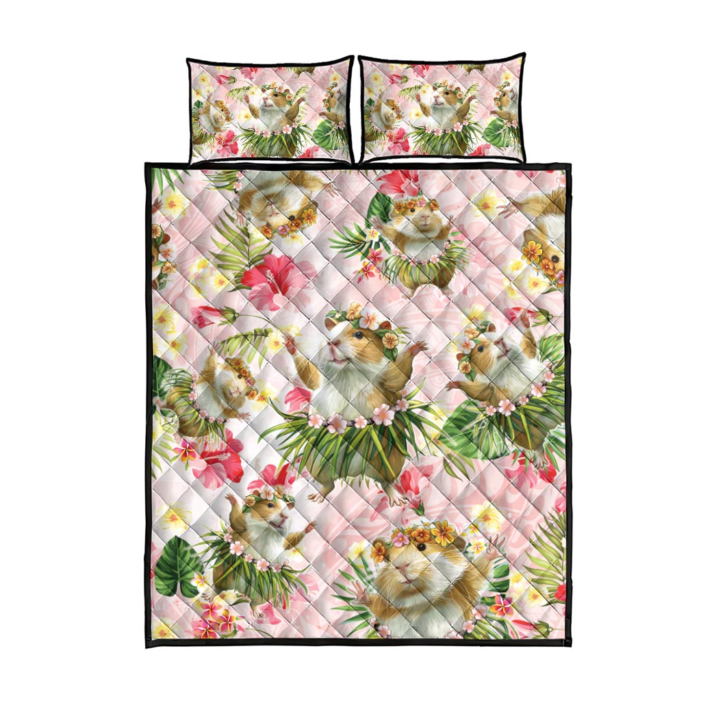 Hawaii Guinea Hula Pig Quilt Bed Set Funny Tropical Style LT05 - Polynesian Pride