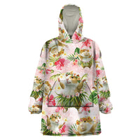 Hawaii Guinea Hula Pig Wearable Blanket Hoodie Funny Tropical Style LT05 One Size Pink - Polynesian Pride