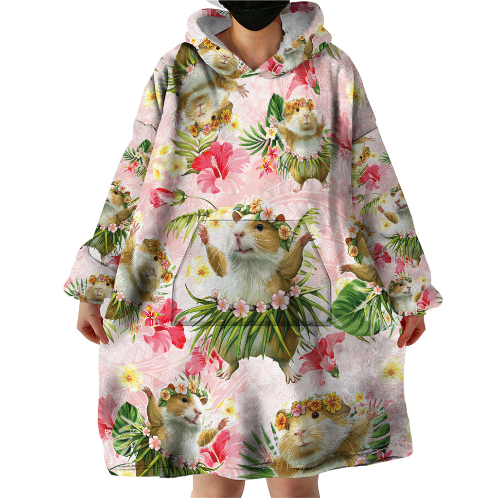 Hawaii Guinea Hula Pig Wearable Blanket Hoodie Funny Tropical Style LT05 - Polynesian Pride