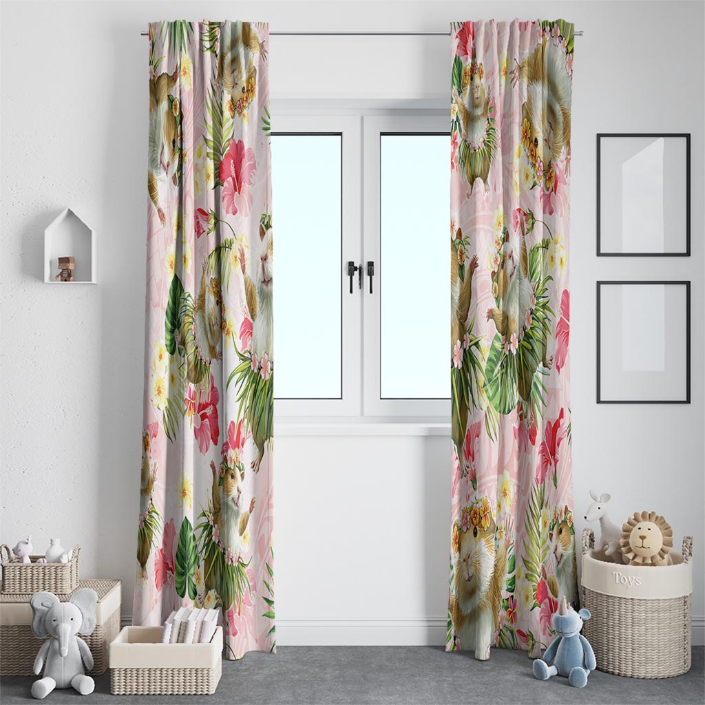 Hawaii Guinea Hula Pig Window Curtain Funny Tropical Style LT05 - Polynesian Pride