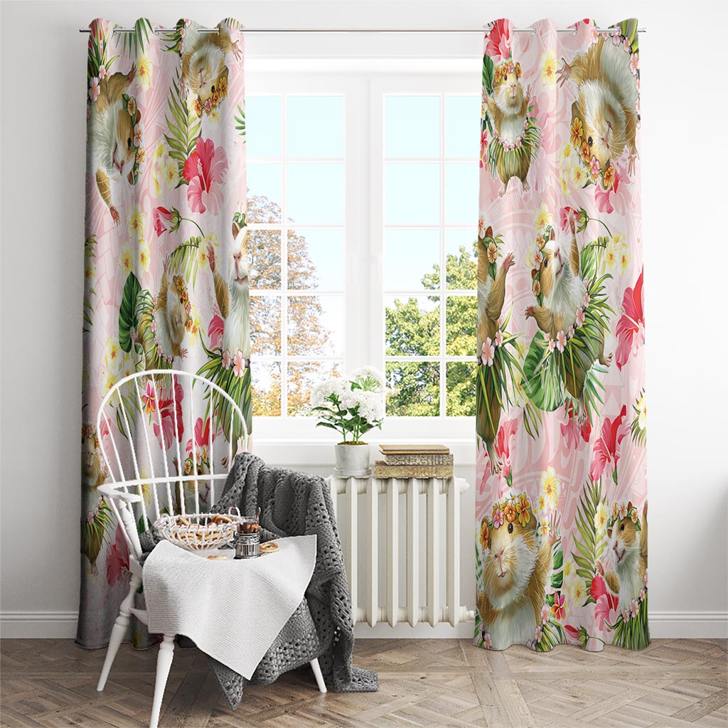 Hawaii Guinea Hula Pig Window Curtain Funny Tropical Style LT05 - Polynesian Pride