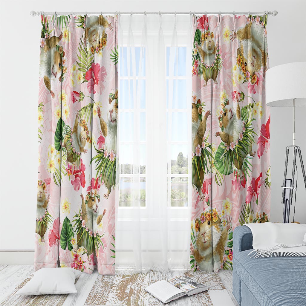 Hawaii Guinea Hula Pig Window Curtain Funny Tropical Style LT05 - Polynesian Pride